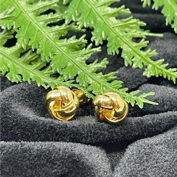 NWT ADORNIA 14k Gold Plated Sterling Silver Knot Earrings - Picture 1 of 9